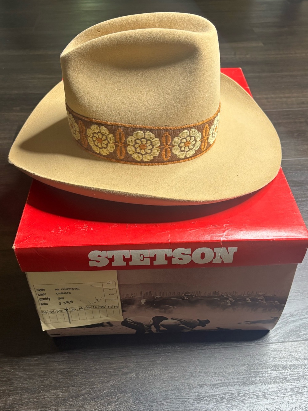 Vintage 70s 80s Stetson Beaver XXXXX Western Cowboy Hat Size 7 Fur Felt